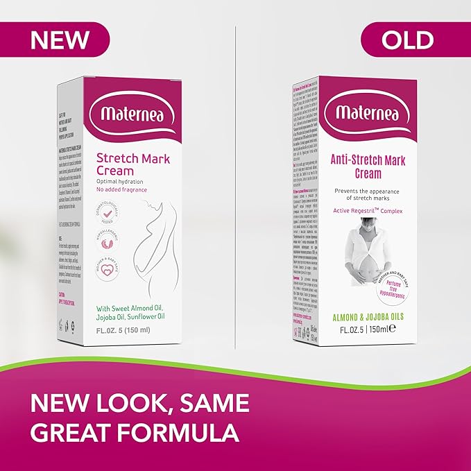 Stretch Mark Cream for Pregnancy – Nourishing Maternity Skin Care with Almond, Jojoba Oils, Vitamins C and E – Helps Hydrate and Improve The Look of Stretching Skin – 7.44 FL. OZ. (220ml)