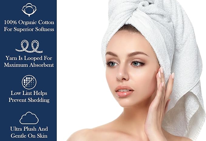 Delara Organic Cotton Luxuriously Plush Bath Towel 20 Piece Set|GOTS & Oeko-TEX Certified|Premium Hotel Quality Towels|Feather Touch Technology|650 GSM Long Staple|Soft, Quick Dry & Ultra-Absorbent