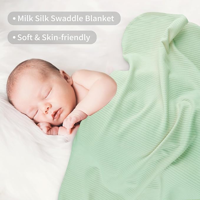 Viviland Jersey Swaddle Blanket, Ultra Soft Stretchy Receiving Blanket, Newborn Swaddle Wrap for Boys & Girls, 40 x 30 inches, 2 Pcs