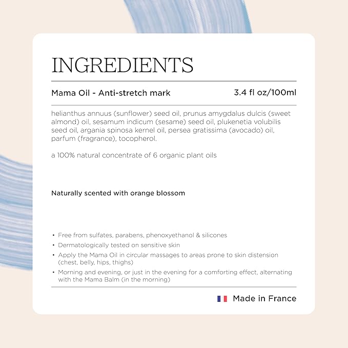 MINOIS PARIS Pregnancy Body Oil – Organic Belly Oil for Stretch Marks Prevention & Removal – Firming Skin Therapy Oil for Pregnant Women – Made in France