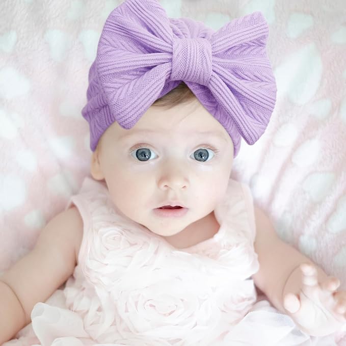 BQUBO Newborn Girls Hats Baby Hat and Mittens Set Infant Caps Bow Hospital Beanie with No Scratch Mittens for Baby Boys Girls
