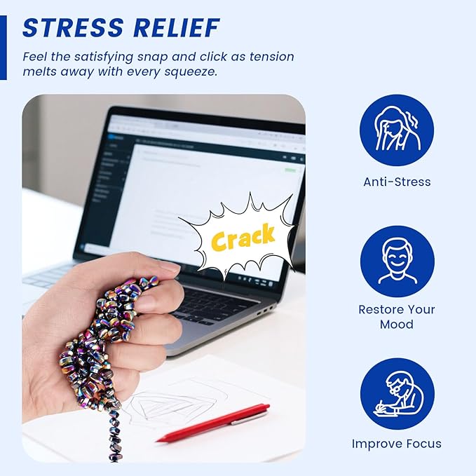 LovesTown 1100PCS Ferrite Putty Stones, Fidget Magnetic Beads Desk Toys for Men Women Teens Office Party 5mm Colorful