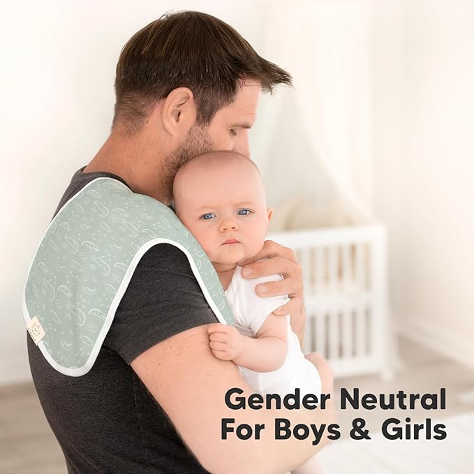 5-Pack Muslin Burp Cloths Baby Boy, Girl - Very Absorbent Baby Burp Cloth Rags, 8-Layers Viscose Derived from Bamboo Cotton Muslin Towel, Super Soft Spit Up Rags, No Shrink Washcloths (Wilderness)