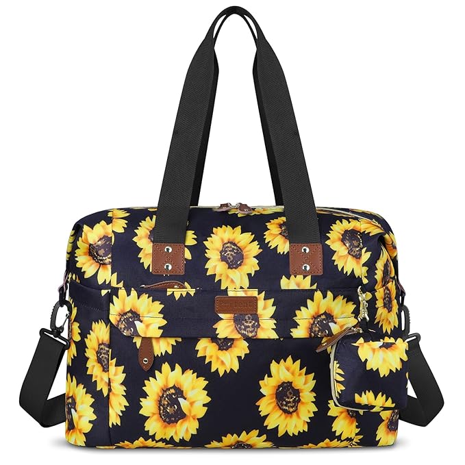 Diaper Bag Tote - Diaper Baby Bags with Pacifier Case, Shoulder Straps, Stroller Clips, Waterproof Large Mommy Maternity Travel Baby Bag for Mom and Dad, Sunflower, Medium