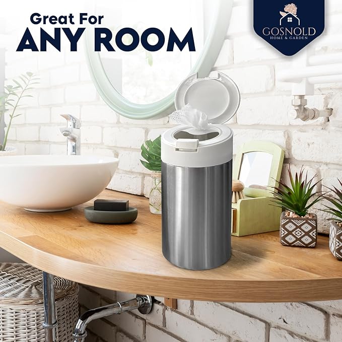 Extra Large Refillable Wet Wipes Dispenser (Cream Lid) | Fits Clorox, Lysol, Bleach, Disinfecting Wipes | Durable Reusable Wipes Holder for Kitchen, Bathroom, Office, School | Gosnold Home & Garden