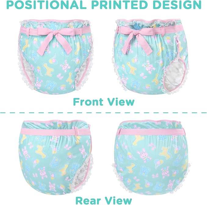 Littleforbig Silky Adult Ribbon Omutsu Diaper Wrap Cover Adjustable Reusable Waterproof - Baby Parade Repeating Pattern