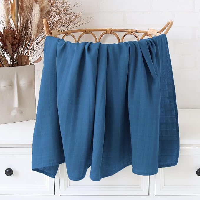 Viviland Muslin Swaddle Blankets, Breathable and Skin-Friendly Baby Receiving Blankets, 2-Pack Sun, 47 x 47 inches