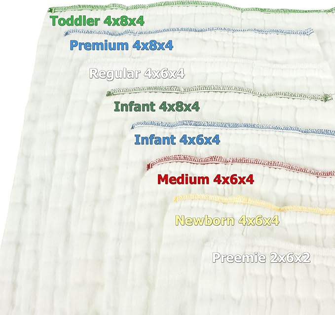 OsoCozy Prefold Cloth Diapers (1 Doz) - Soft, Absorbent, Durable - 100% Cotton