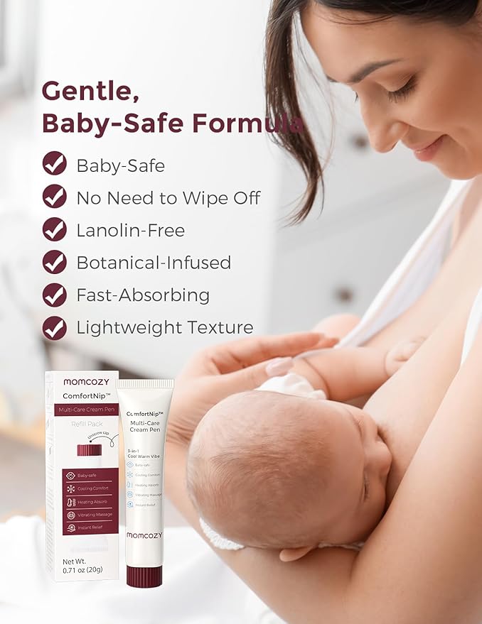 Momcozy ComfortNip™ Nipple Cream Refill for 3-in-1 Multi-Care Cream Pen, Botanical-Infused Lactation Cream for Breastfeeding Moms（20g）