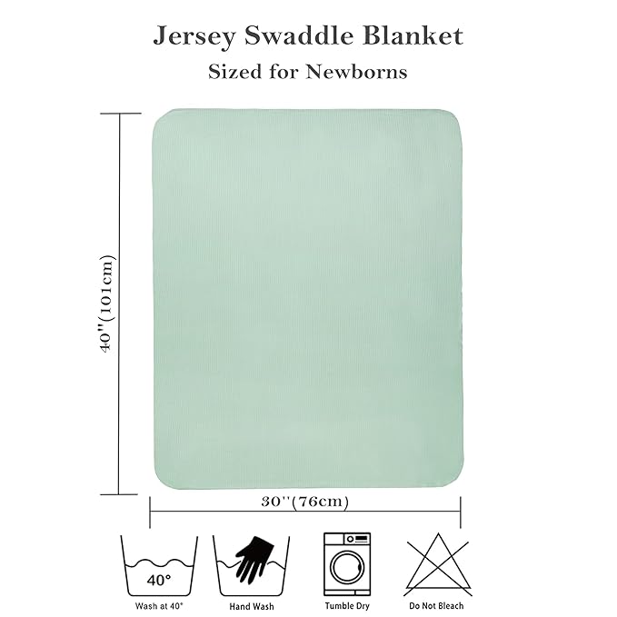 Viviland Jersey Swaddle Blanket, Ultra Soft Stretchy Receiving Blanket, Newborn Swaddle Wrap for Boys & Girls, 40 x 30 inches, 2 Pcs