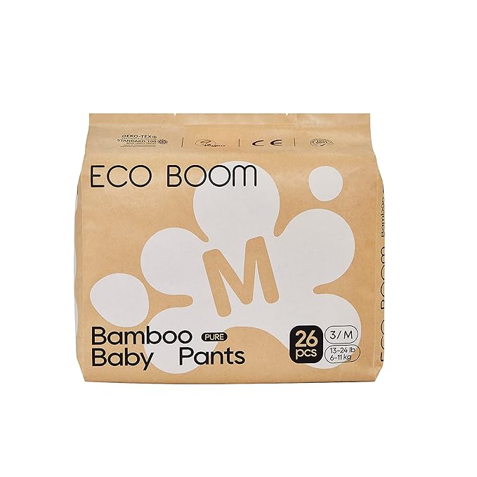 ECO BOOM Training Pants for Toddler Potty, Hypoallergenic for Sensitive Skin, Size 3 Suitable for 13 to 24lb (M - 26 Count)