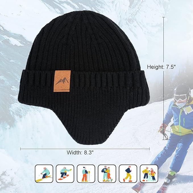 POXIMI Baby Boy Winter Hat Toddler Warm Beanie Girl Knit Hats with Earflap Kid Cute Earmuffs