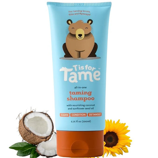 T is for Tame Baby Shampoo - Plant Based & All-Natural, Pediatrician and Dermatologist Tested, Specially Crafted for your Baby's Gentle Hair - Pack of 1