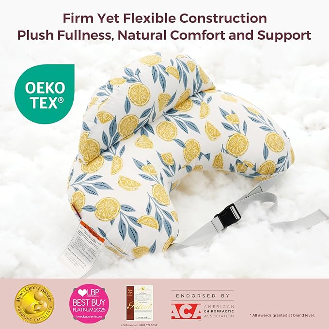 Momcozy Pioneering Safety Fence Nursing Pillow for Breastfeeding- Wider Feeding Pillows for More Support for Mom & Baby- Easier Nursing & Hand Free- Fit for All, Removable Cotton Cover