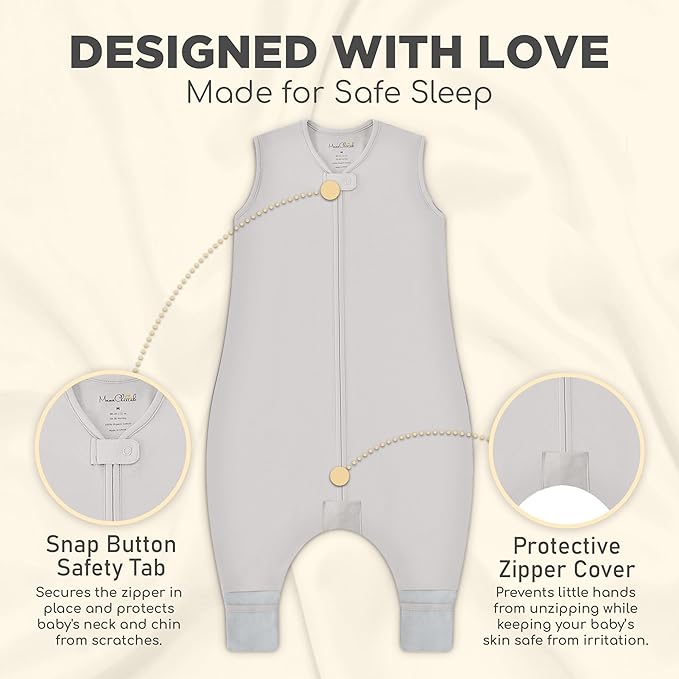 Mama Cheetah Toddler Sleep Sack with Feet, 0.5 TOG Organic Cotton Baby Sleeping Bag with Legs, Baby Wearable Blankets for Walkers w/ 2-Way Zipper, Baby Sleep Sack for Girls & Boys, Early Walker 3-4 T