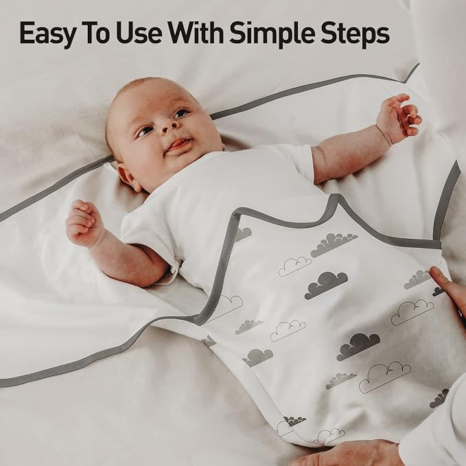 Organic Baby Swaddle Sleep Sacks, 2-Pack Swaddles for Newborns Baby Essentials, Infant 0-3 Months, 100% Cotton Soft & Snug Adjustable Wrap Nursery Swaddling Blankets Improves Sleep