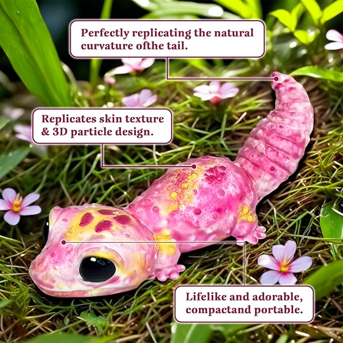 Taba Squishy, Ultra-Soft Gecko Squeeze Toys for Kids Adults, Fidget Sensory Stress Relief Squishies Toys, Food-Grade Silicone Cute Anxiety Relief Party Favors Gifts for Girls & Boys