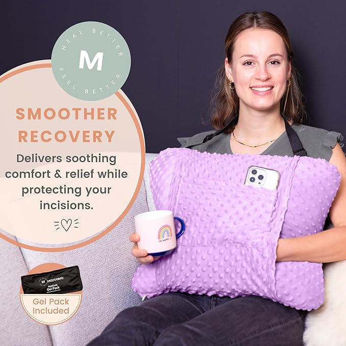 MOYOAMA Hysterectomy Pillow Post Surgery for Hysterectomy Recovery Must Haves- Surgery Pillow for Abdomen, Abdominal and C Section Recovery Supplies, Tummy Tuck and Abdominal Surgery Gifts