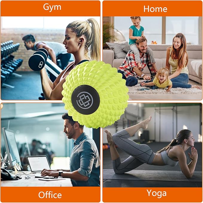 Massage Roller Ball, Deep Tissue Massager for Myofascial Release, Mobility Ball for Exercise and Workout Recovery, Alleviating Neck, Back, Legs, Foot or Muscle Tension - Green, 8cm / 3.15in