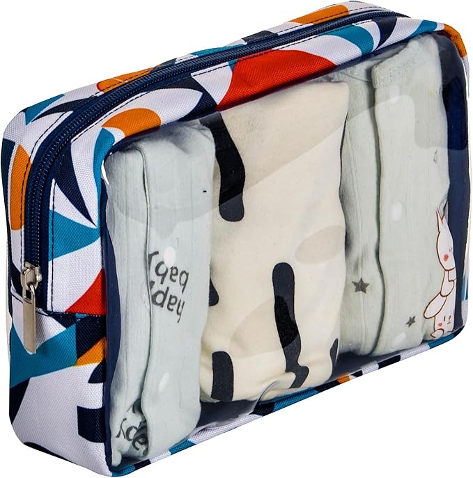 TSA Approved 5-Piece Diaper Bag Organizer Pouch Set Clear Waterproof TPU Kids Toiletry Storage Set Travel Packing Clutch Cube Bags for Baby Nursing