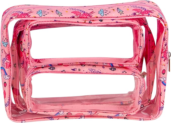 TSA Approved 5-Piece Diaper Bag Organizer Pouch Set Clear Waterproof TPU Kids Toiletry Storage Set Travel Packing Clutch Cube Bags for Baby Nursing