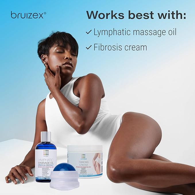 Lymphatic Drainage Massager, Massage Roller Ball, Fibro Body Roller for Fibrosis Treatment, Liposuction, 360 Lipo, Tummy Tuck & BBL Post Surgery Recovery