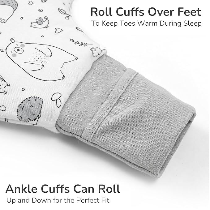 Mama Cheetah Toddler Sleep Sack with Feet 3T - 4T, 2.5 TOG Organic Cotton Baby Sleeping Bag with Legs, Baby Wearable Blankets for Walkers w/ 2-Way Zipper, Baby Sleep Sack for Girls & Boys, Large