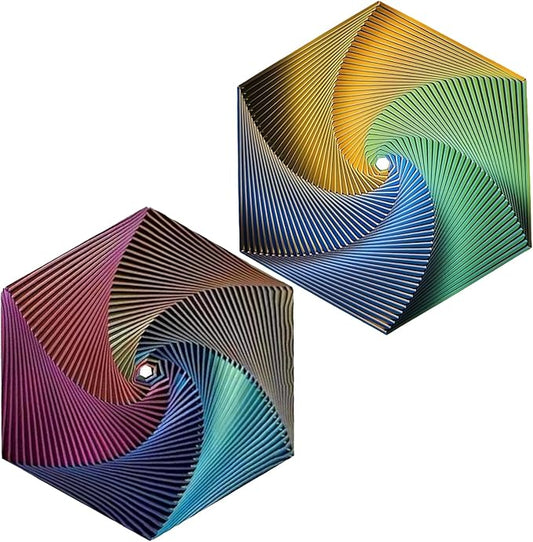 Fractal Fidget Hexagon-3D Printed Hexagon Fidget Toy, Infinity Cube Sensory Toys for Adults, Desk Spinning Toy, Hexagon Spiral Visual Fingertip Toys for Stress Anxiety (5.75in)