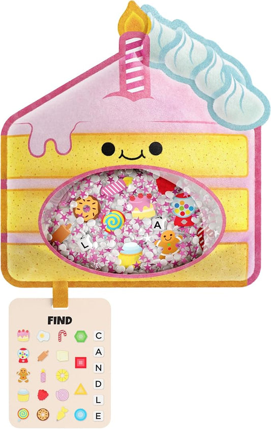 BIZYBOO - The Original Seek & Find Plush - Hidden Object Search Problem Solving Educational Matching Game for Kids 2 and Up (Frosty)