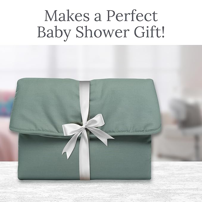 Natemia Portable Diaper Changing Pad - Rollable Portable Changing Pad for Diaper Bag & Travel - Soft Organic Cotton Percale Exterior - Baby Changing Mat, Foldable, Machine Washable - Baby Essentials