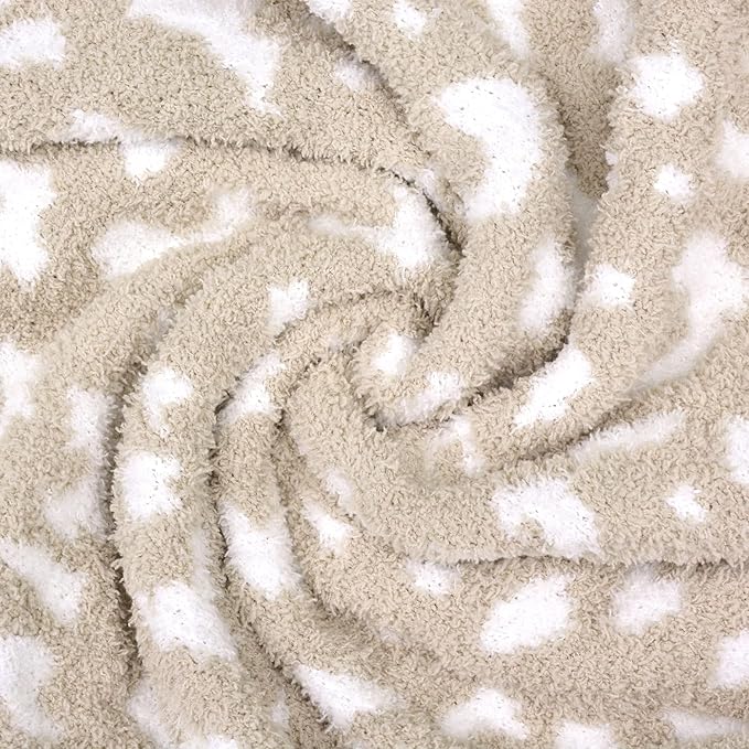 Soft Baby Cozy Swaddling Blanket for Newborn Nursery Knit Leopard Premium Comfort for Infants & Toddlers Perfect for Nursery, Crib, Stroller, 30x40 Inch Beige Cheetah