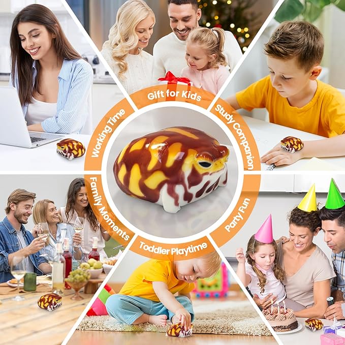 Taba Squishy Desert Rain Frog, Cute Animals Toys for Kids & Adults, Kawaii Stress Relief Fidget Sensory Toys, Soft Silicone Squeeze Gifts for Children, Teens, and Adults