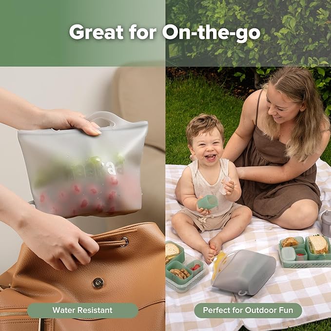 Haakaa On-The-Go Silicone Microwave Steamer & Steriliser Bag, 40oz/1250ml Reusable Silicone Steaming Bags for Baby Bottles, Breast Pump, Accessories, Pacifiers, Teethers, 1PC