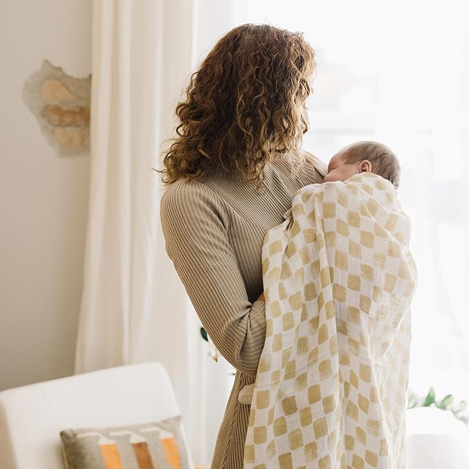 Little Unicorn Premium Cotton Swaddle Baby Blanket | Breathable Fabric | for swaddling, Play, Nursing & More (Adobe Checker)