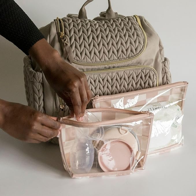 Tiny Twinkle Mess-Proof Travel Bags | TSA Airline Compliant, Zipper Closure, Clear Front Pouch, Diaper Bag Packing, Toiletry or Makeup Cosmetics Organizer