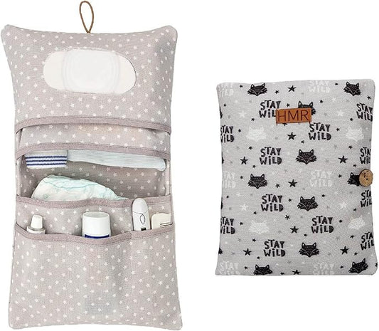 HAMUR Baby Diaper Bag Organizer – Travel-Friendly, Compact & Foldable | Stroller Pouch for Newborn Essentials – Must-Have for Boys & Girls Fox)