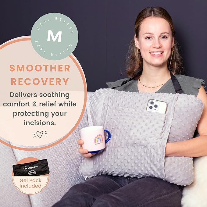 MOYOAMA Hysterectomy Pillow Post Surgery for Hysterectomy Recovery Must Haves- Surgery Pillow for Abdomen, Abdominal and C Section Recovery Supplies, Tummy Tuck and Abdominal Surgery Gifts