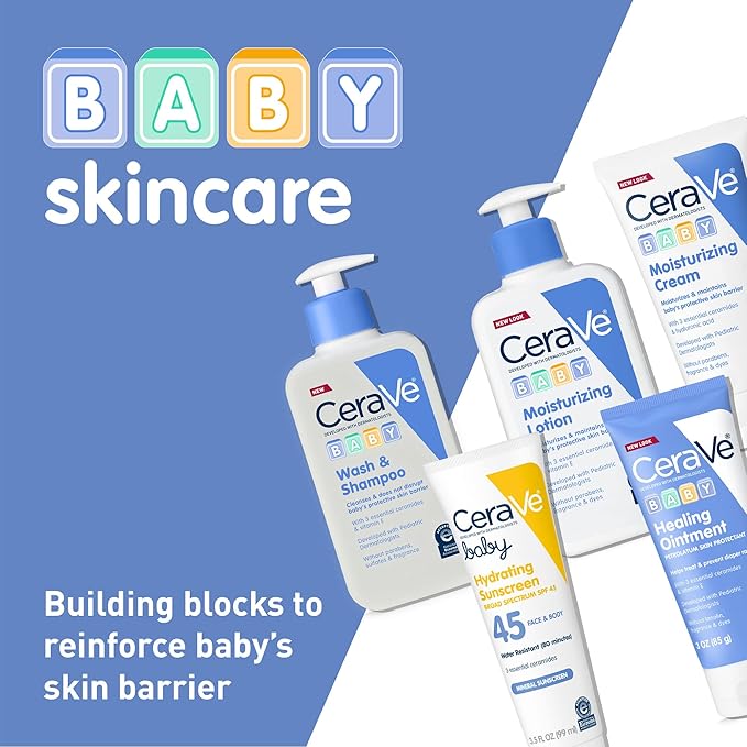 CeraVe Baby Cream, Gentle Moisturizing Cream with Ceramides, Fragrance, Paraben, Dye & Phthalates Free, Rich & Non-Greasy Feel, Gentle Baby Skin Care, 8 Ounce