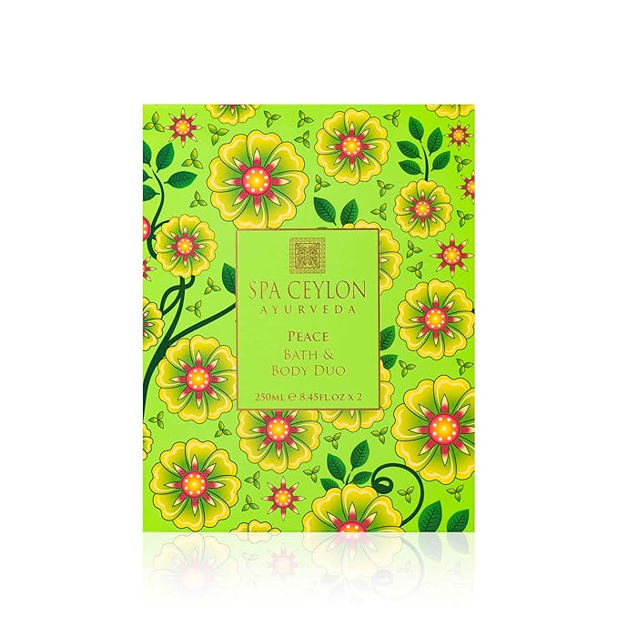 SPA CEYLON Peace Bath & Body Duo Set, Luxury Lavender & Lemongrass Body Wash & Lotion Set, Organic & Natural 250ml x 2