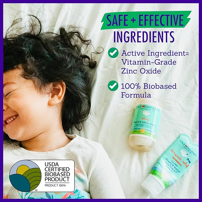 California Baby Calming Diaper Rash Cream | 100% Bio-Based | Zinc Oxide Ointment | Lavender Scented Diaper Cream | Cloth Diapers Safe | 82 g / 2.9 oz.