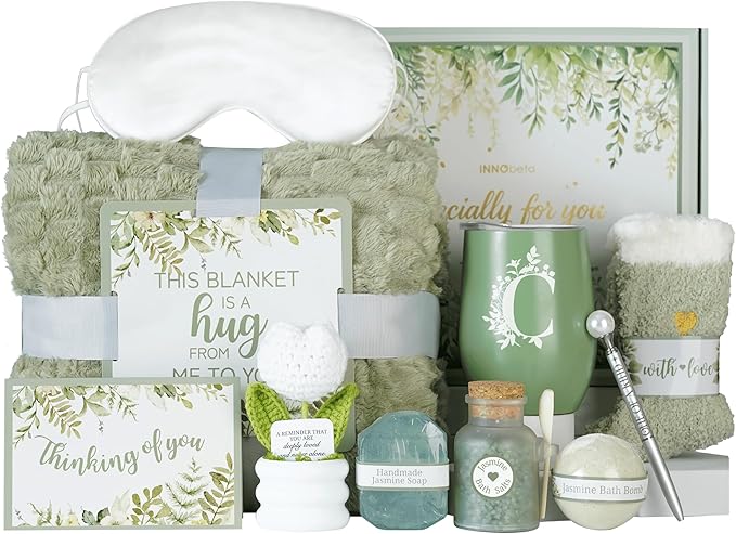 InnoBeta Personalized Gift Baskets for Women who Have Everything, Unique Gifts for Her on Birthdays, Christmas, Useful Self Care Package, C