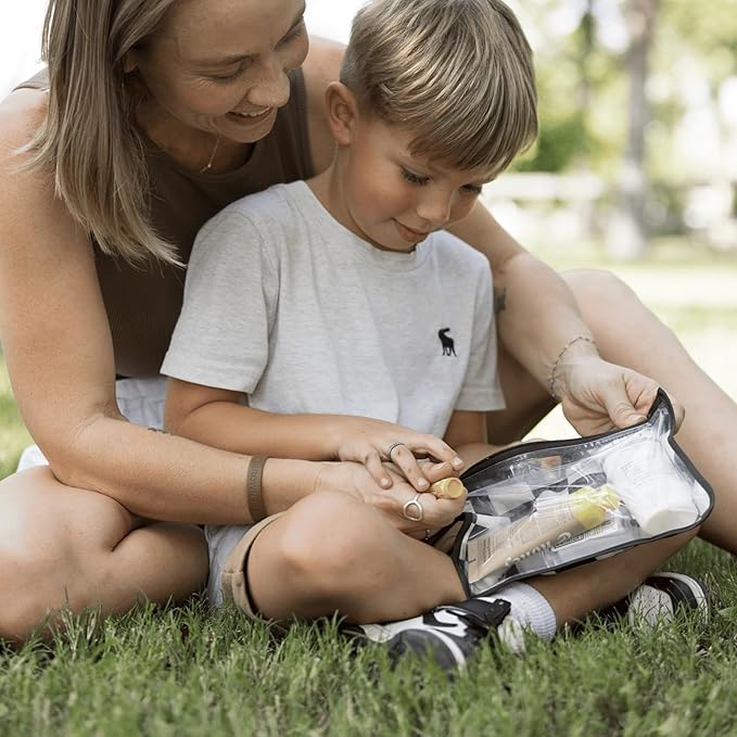 Tiny Twinkle Mess-Proof Travel Bags | TSA Airline Compliant, Zipper Closure, Clear Front Pouch, Diaper Bag Packing, Toiletry or Makeup Cosmetics Organizer