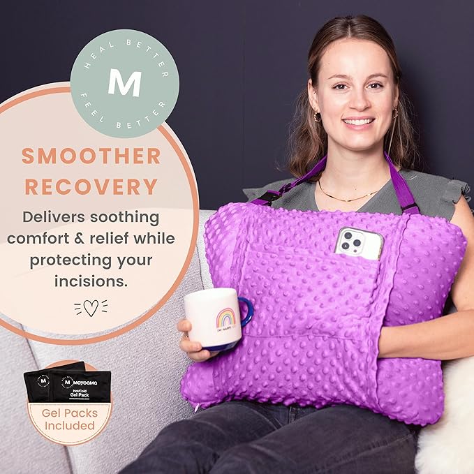 MOYOAMA Hysterectomy Pillow Post Surgery for Hysterectomy Recovery Must Haves- Surgery Pillow for Abdomen, Abdominal and C Section Recovery Supplies, Tummy Tuck and Abdominal Surgery Gifts