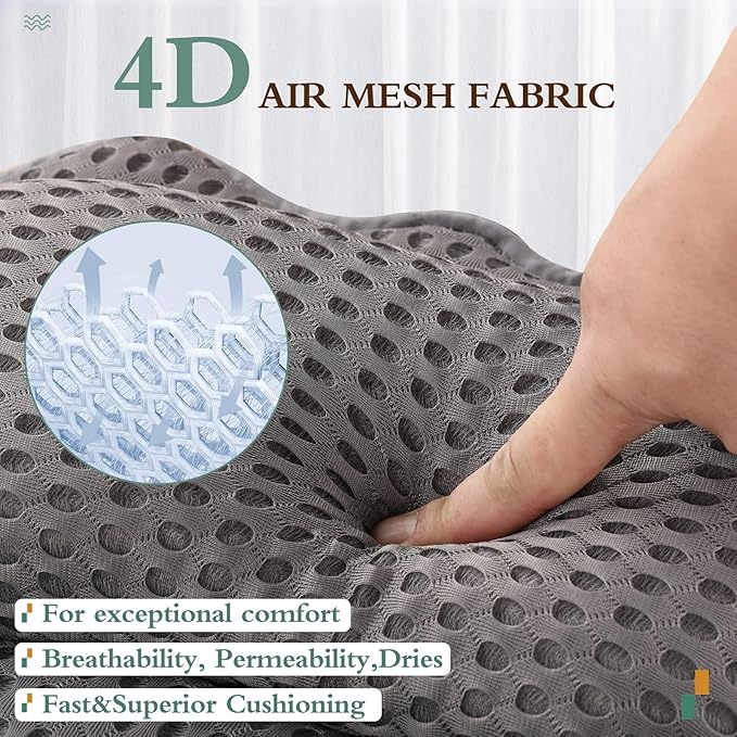 Bath Pillow RUVINCE Ergonomic Luxury Bathtub Pillow with Head,Neck, Shoulder and Back Support, 4D Bath Pillows for tub with 6 Powerful Suction Cups, Fits All Bathtub