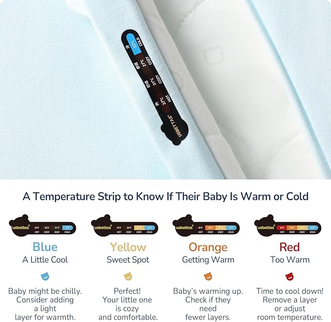 1.0 Tog 2.5 Tog Baby Sleep Sack, 100% Cotton Baby Sleeping Bag 3-24M, 2-Way Zipper Baby Wearable Blanket