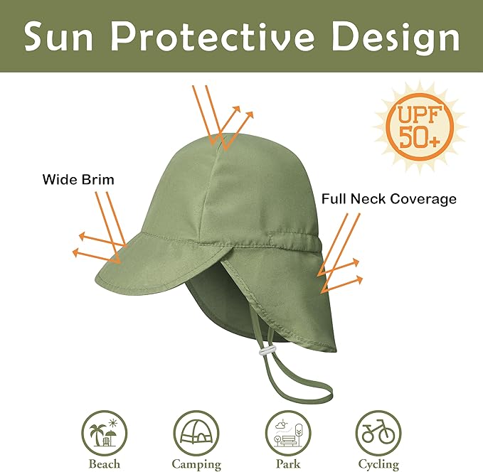 2 Pack Baby Sun Hats UPF 50+ Toddler Beach Hat for Girls Boys 0-4 Years