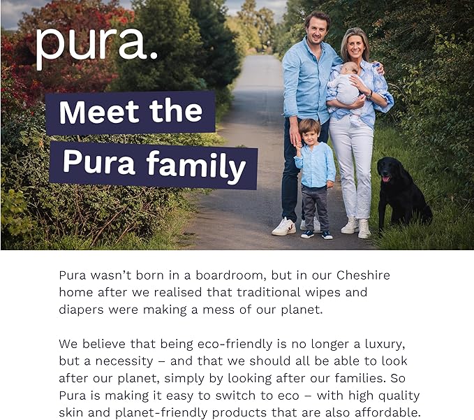 Pura Size 7 Eco-Friendly Diapers (33+lbs) Totally Chlorine Free (TCF) Hypoallergenic, Soft Organic Cotton, Sustainable, up to 12 Hours Leak Protection, Allergy UK, 3 Packs of 17 (51 Diapers)