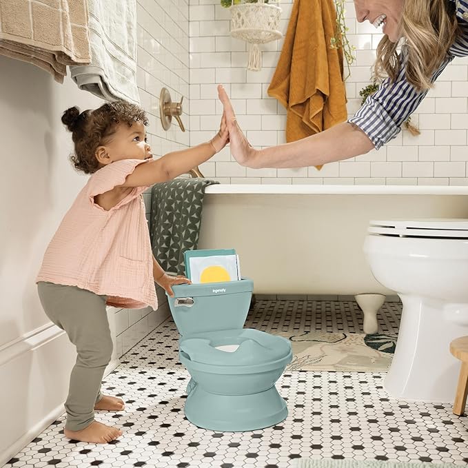Ingenuity My Size Potty Pro in Green, Infant Potty Training Toilet, Lifelike Flushing Sound, for Ages 18 Months, Up to 50 Pounds