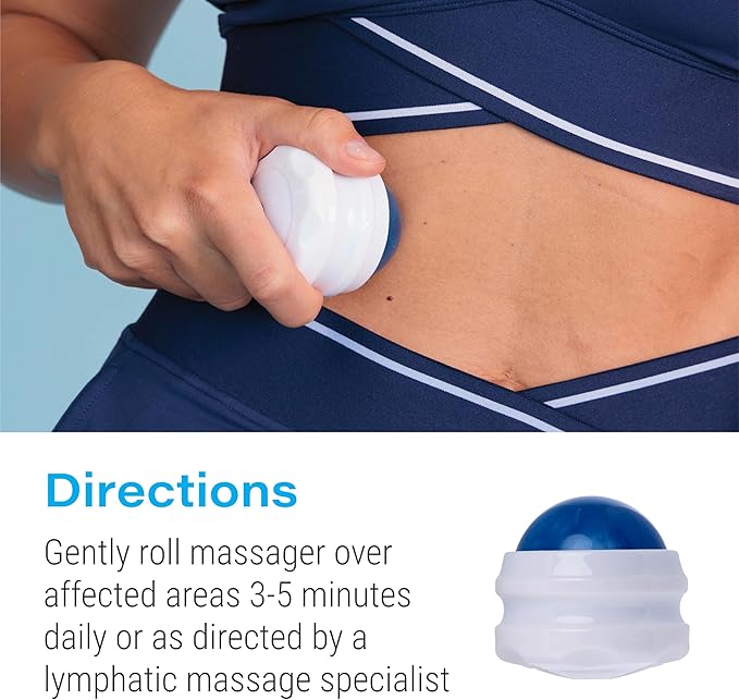 Arnica with Cooling Menthol Lymphatic Drainage Massage Oil & Fibro Roller Lymphatic Drainage Massage Roller Ball Bundle, for Relief, Manual Lymph Drainage & Post Surgery Recovery