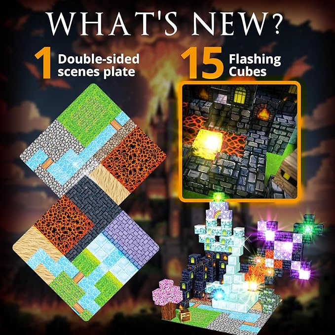 150 PCS Magnetic Building Toys, Magnetic Building Blocks with Light, magnetic cubes Princess & Knight Theme Light Up, STEM Sensory Stacking Build Mine Set for Kid Age 3+ (150pcs with 15 Flashing Cubes